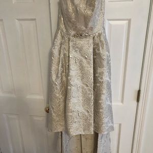 Betsy Adam strapless high low dress